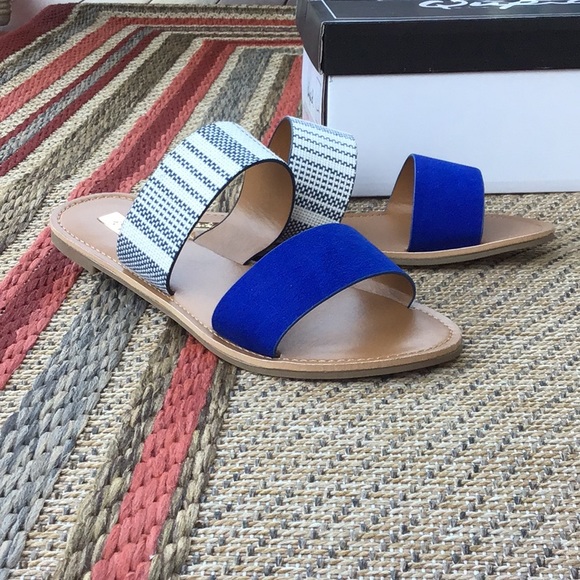 ⭐️Royal Blue Slip on Sandals, Flats - Picture 2 of 4
